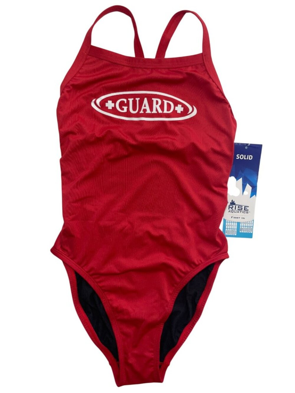 Rise Aquatics Red Lifeguard Swimsuit Swimwear Girls' Size 11-12 NWT